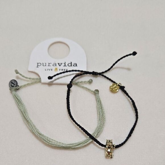 Pura Vida Jewelry - Pura Vida Black Disney, Light Green, Tri Color Set